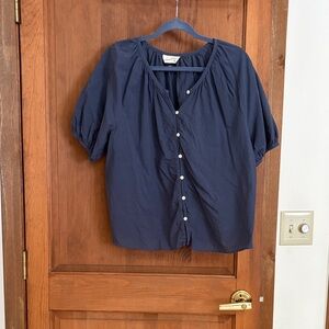 Universal Thread Dark Blue Button-Up Blouse